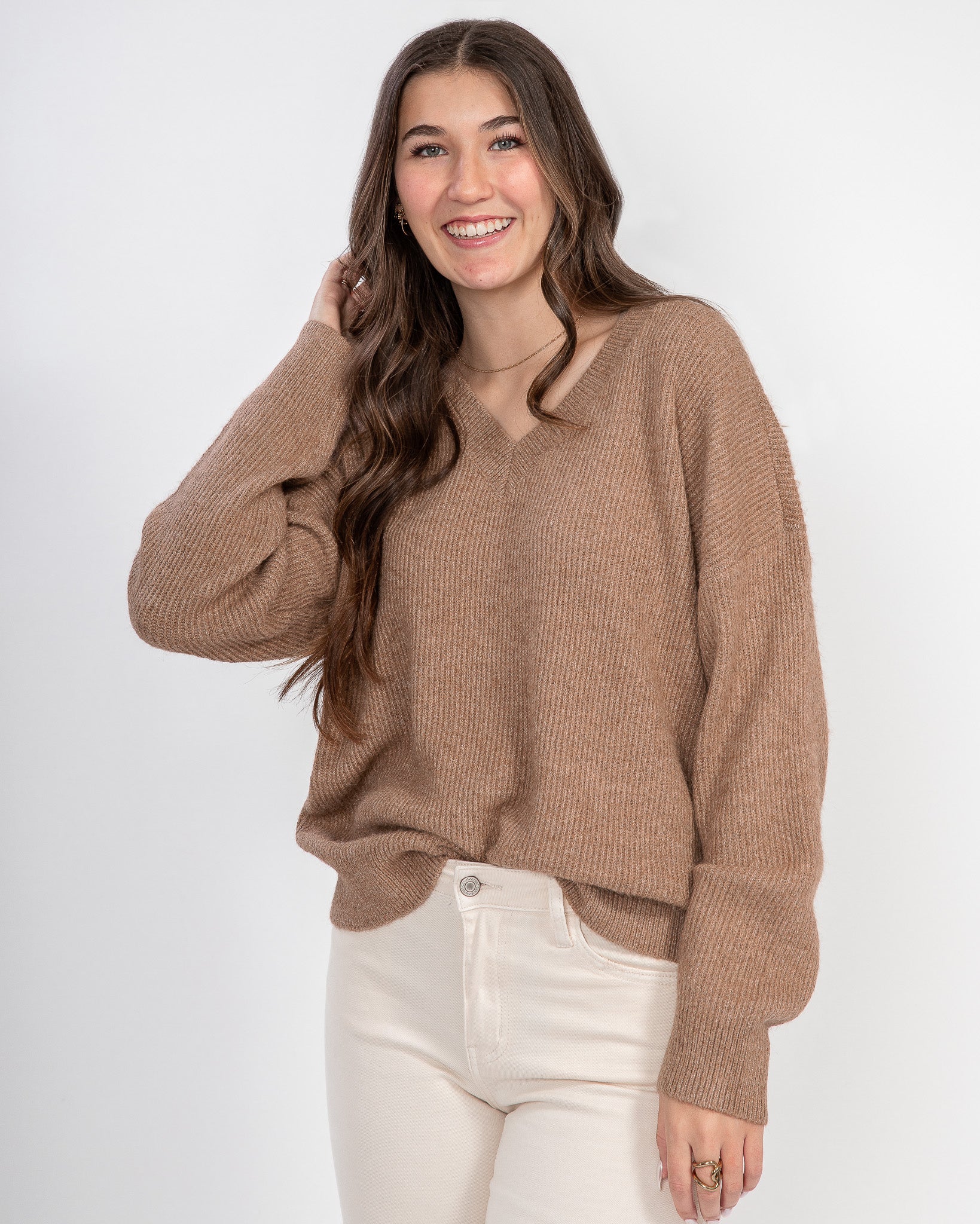 Act Natural Pullover Sweater: Camel