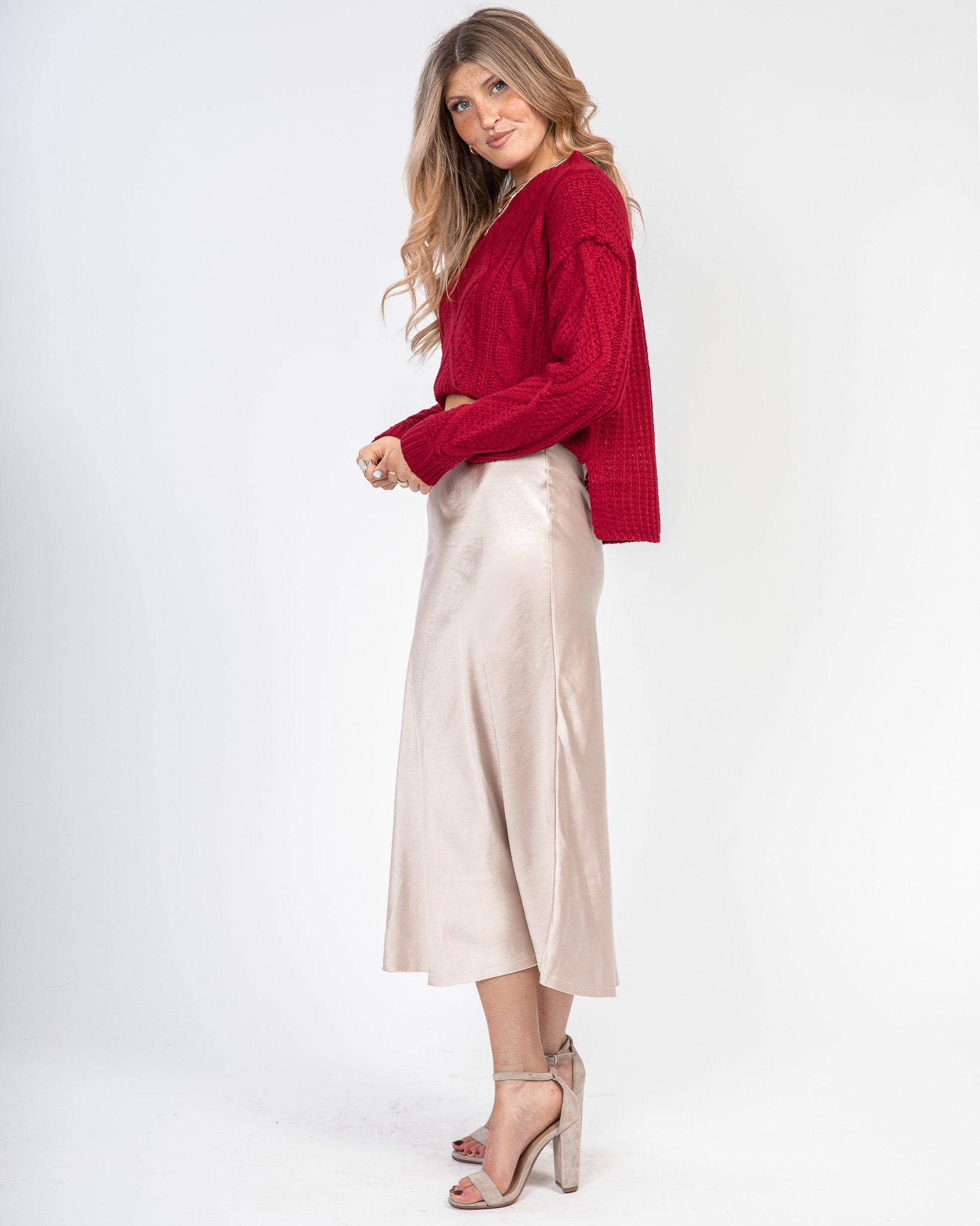 Champagne Toast Midi Skirt