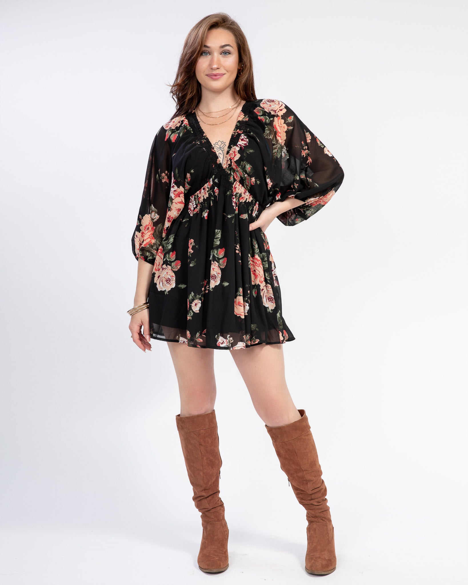 Champagne and Roses Mini Dress