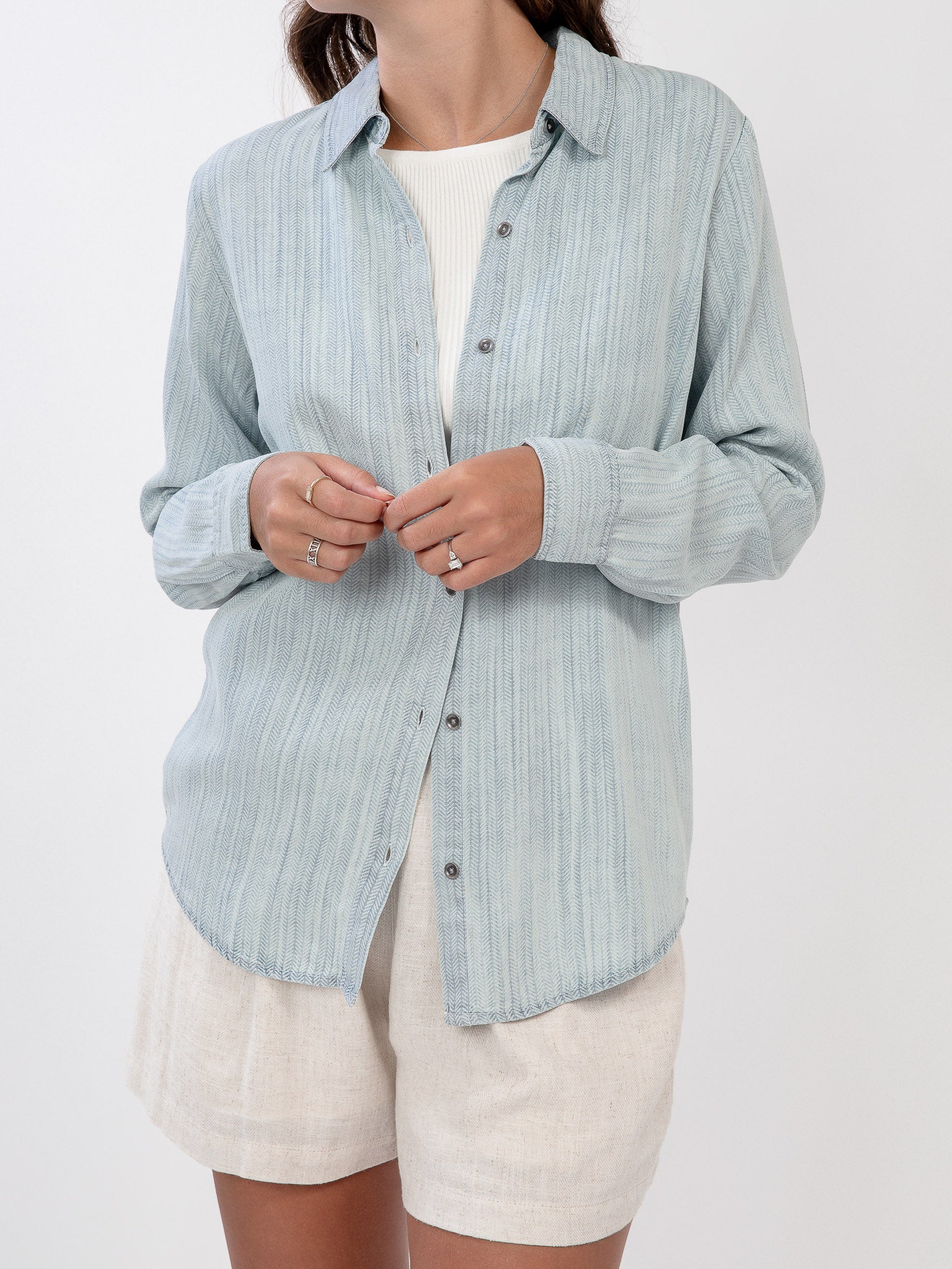 On Repeat Button-Up