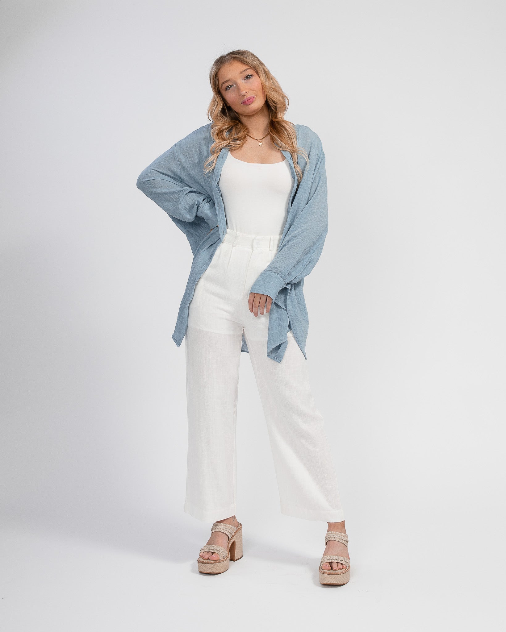 Self Love Button Up: Denim