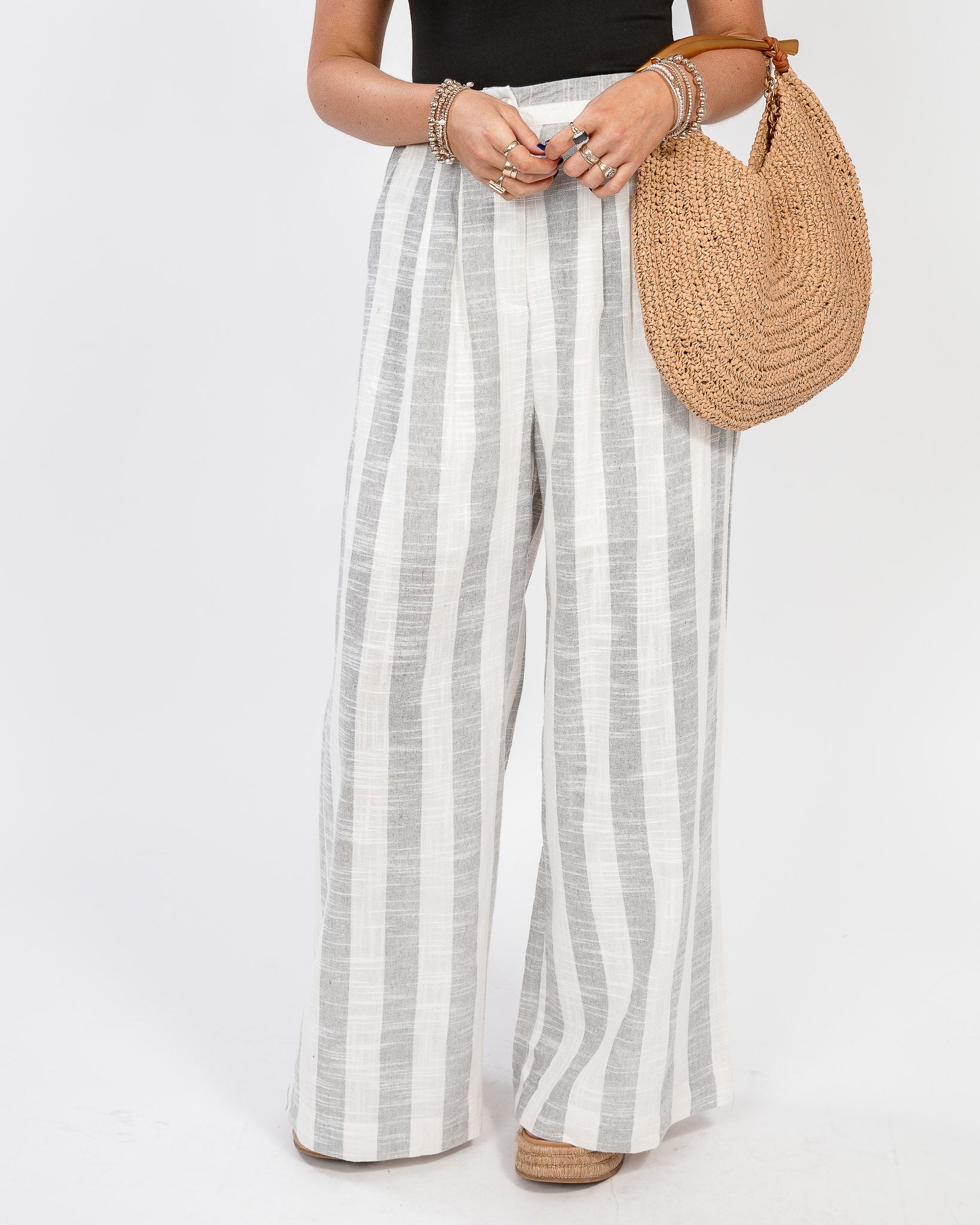 Sea Salt V Neck Songket Pants Set