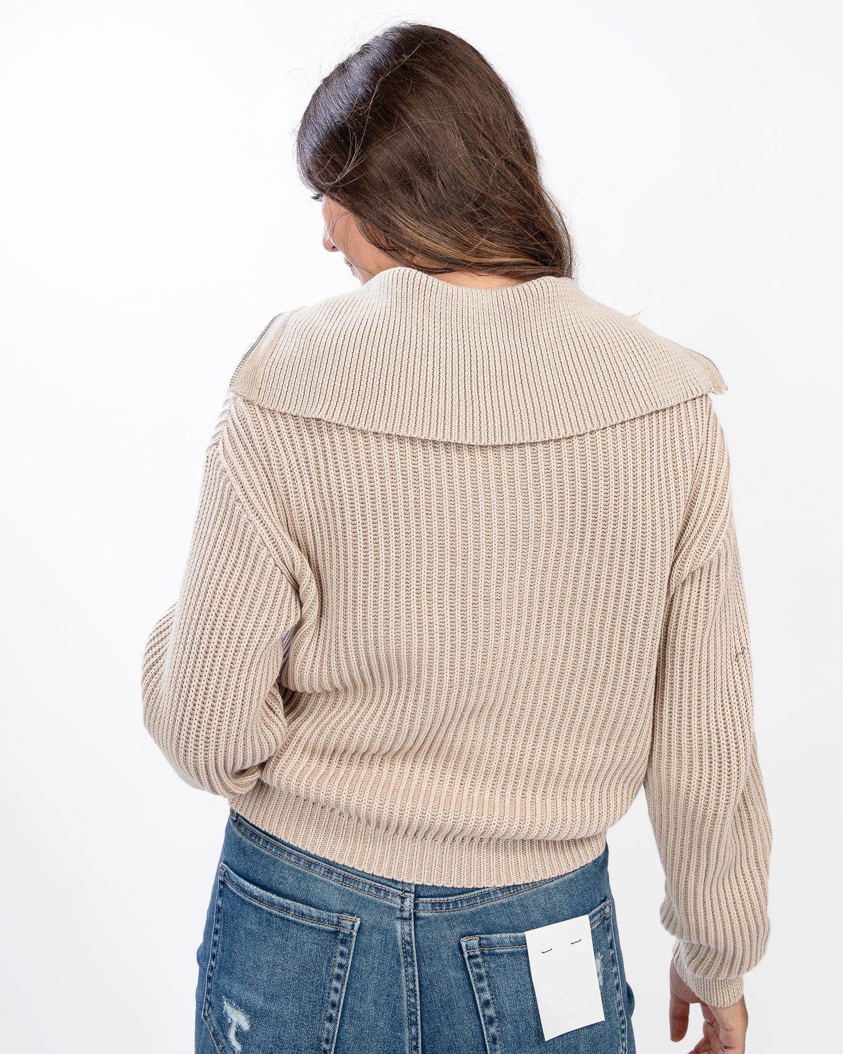 Vanilla Latte Zip-Up Sweater