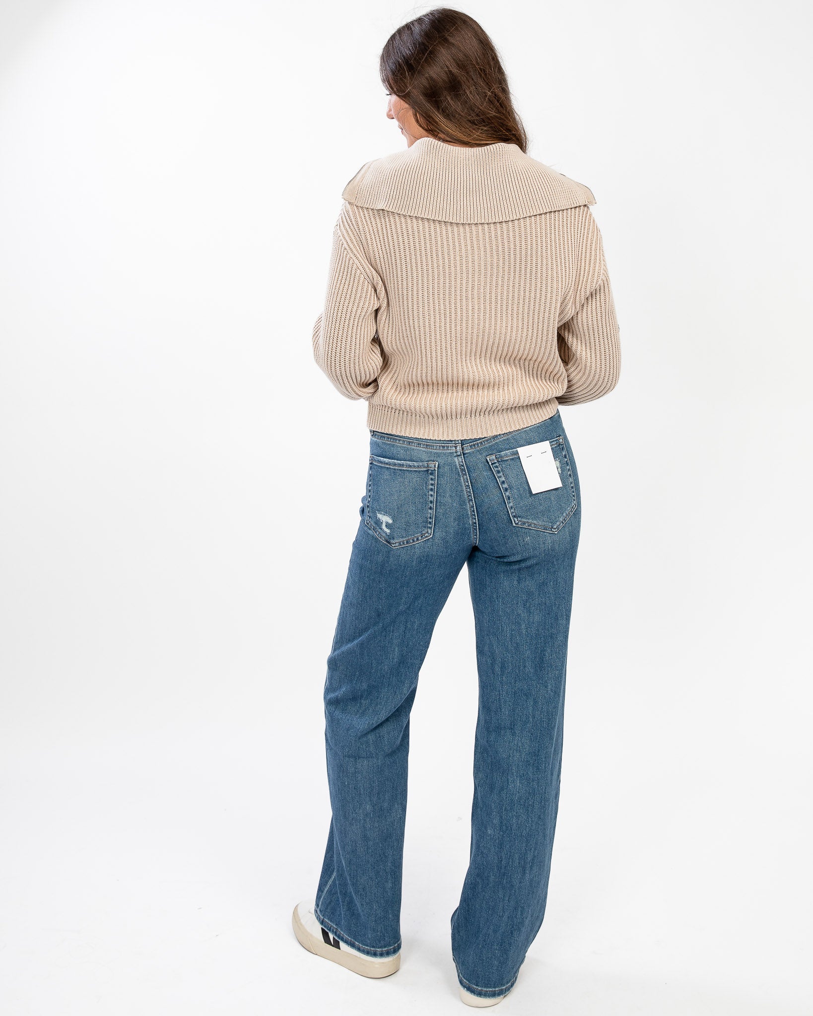 Vanilla Latte Zip-Up Sweater
