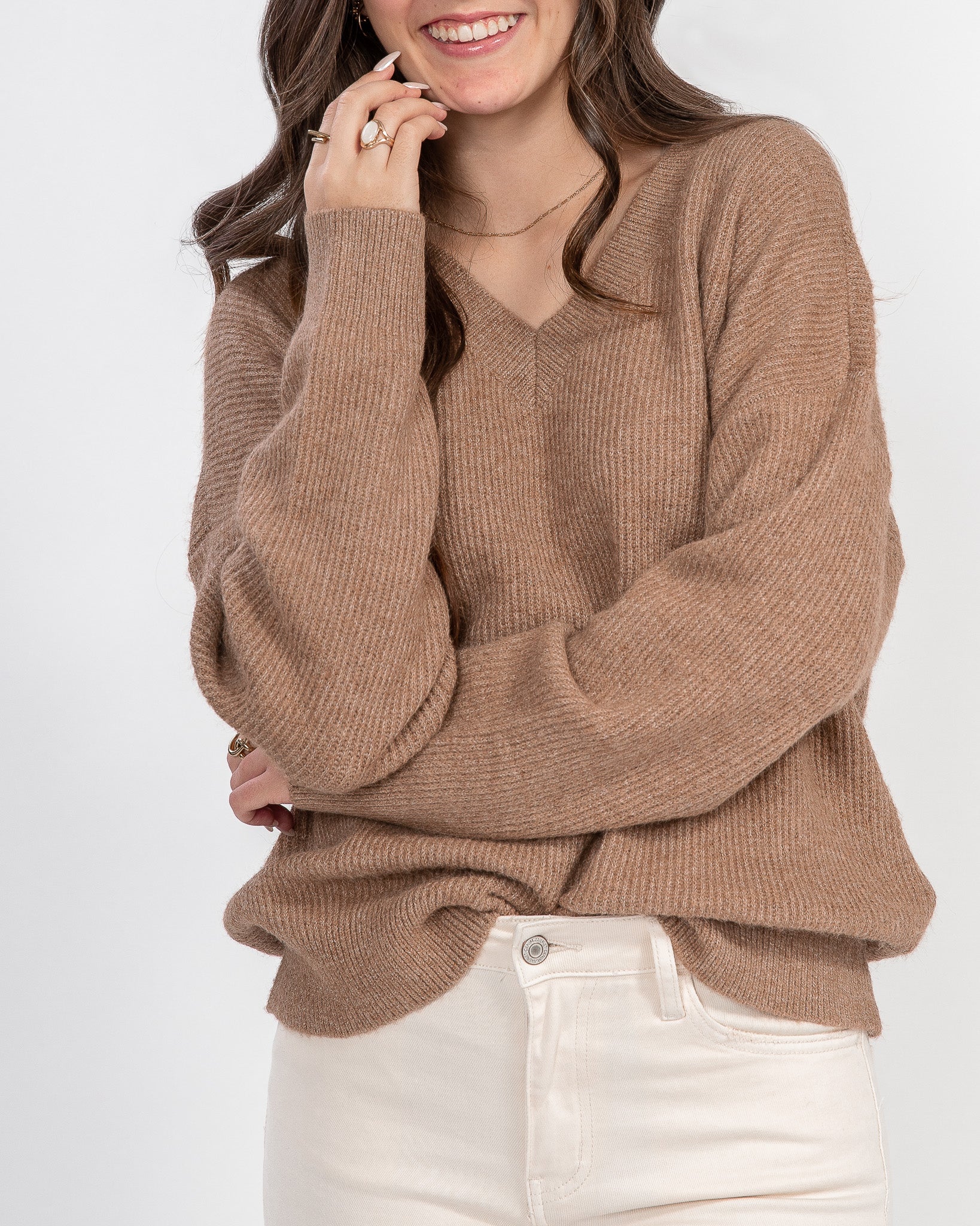 Act Natural Pullover Sweater: Camel