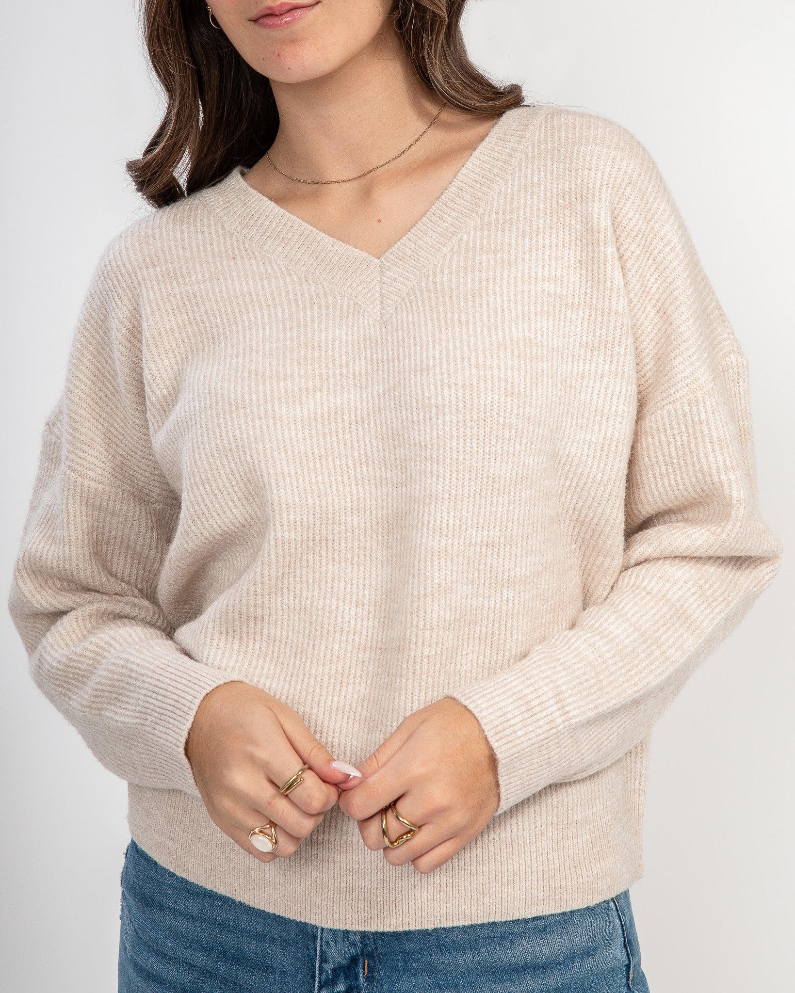 Act Natural Pullover Sweater: Cream