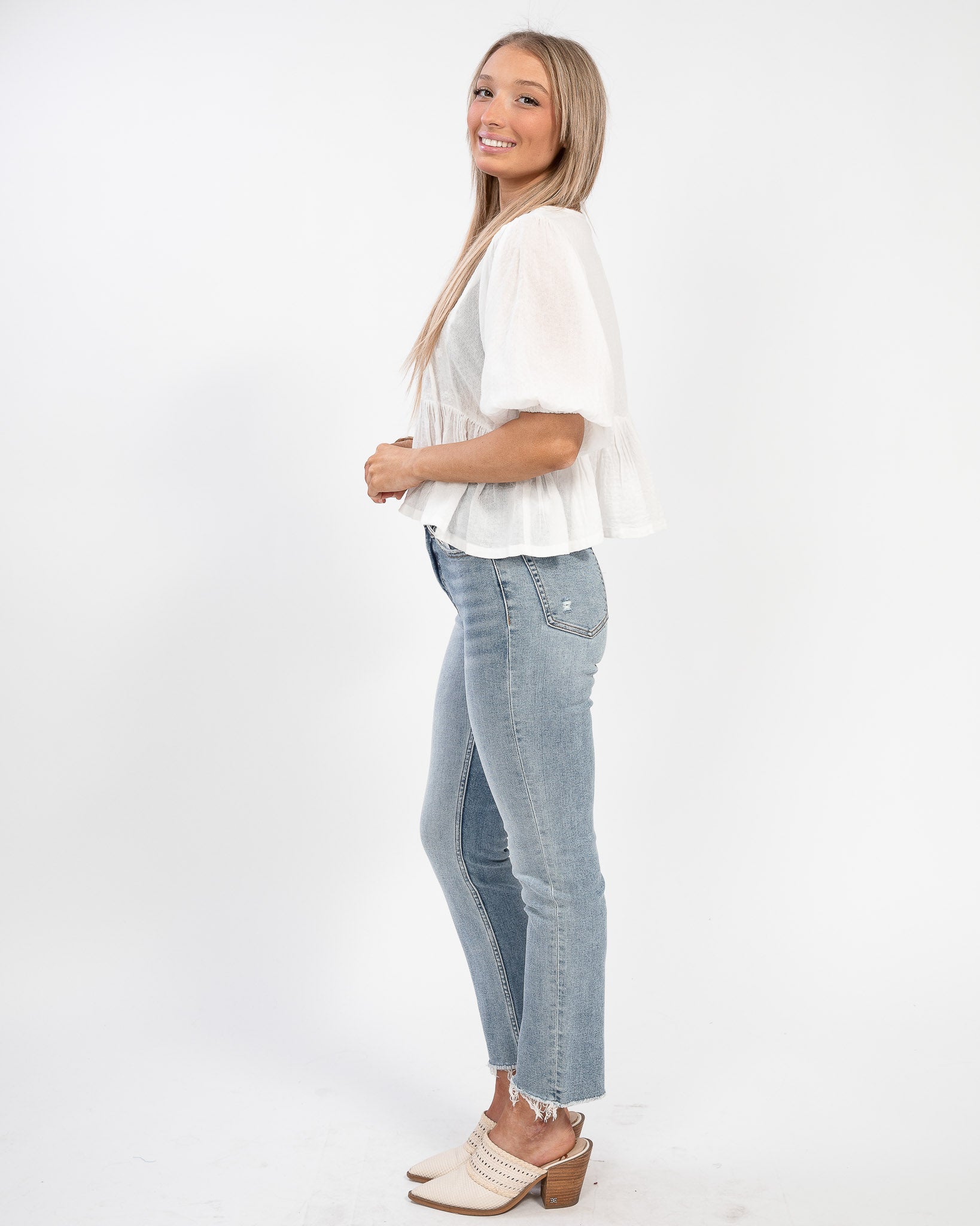 Straight to the Point Denim: Light Wash