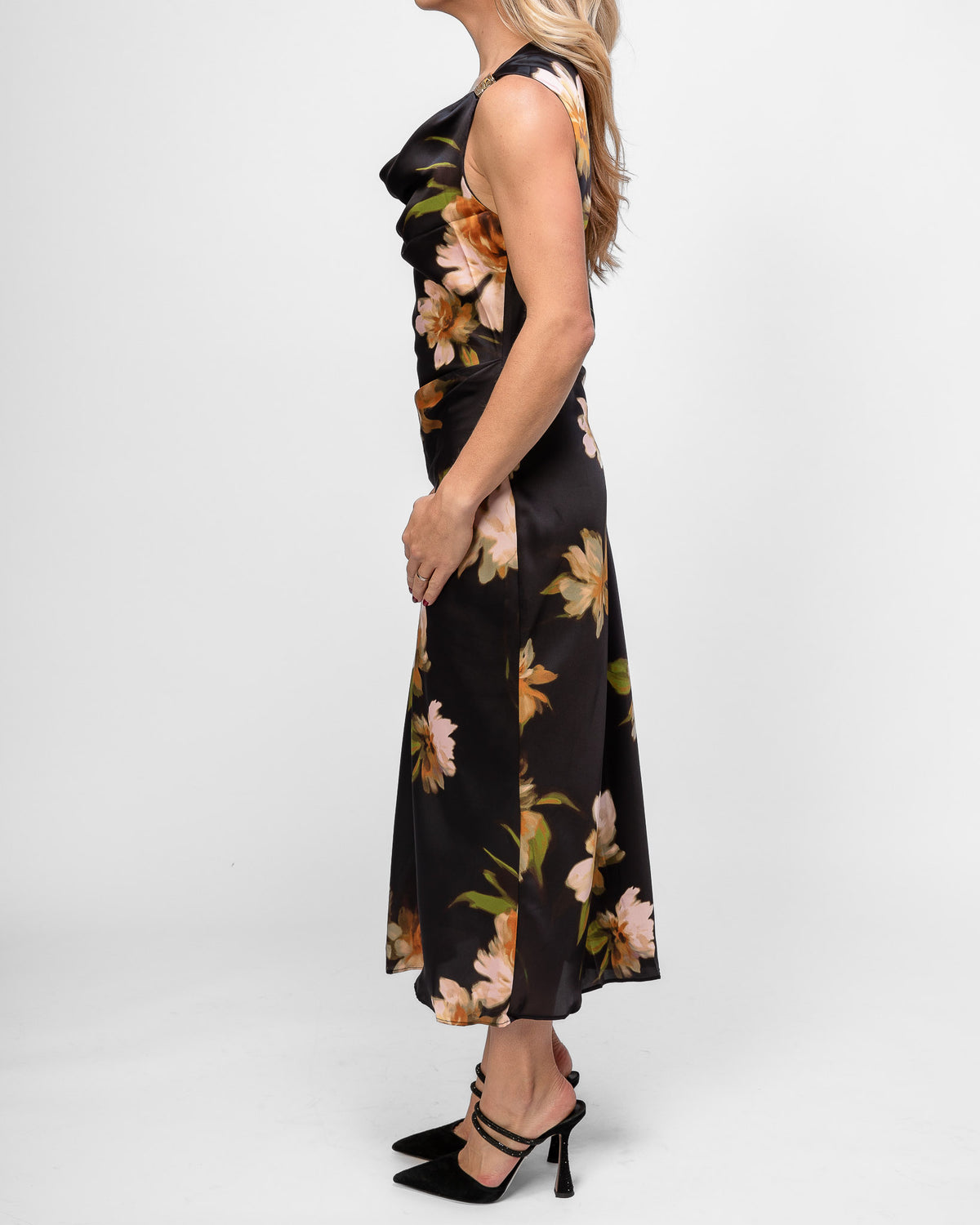 Midnight Bloom Midi Dress