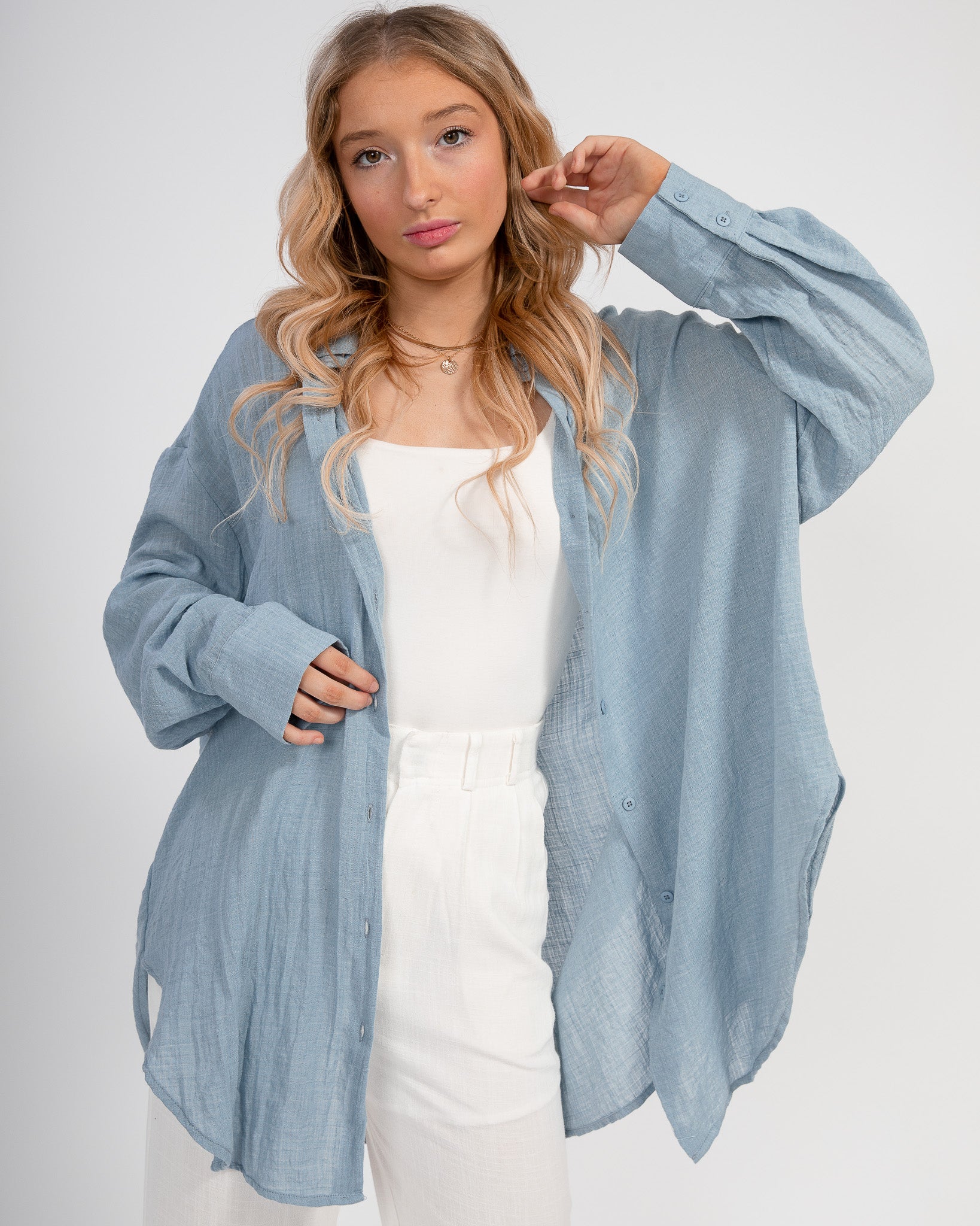 Self Love Button Up: Denim