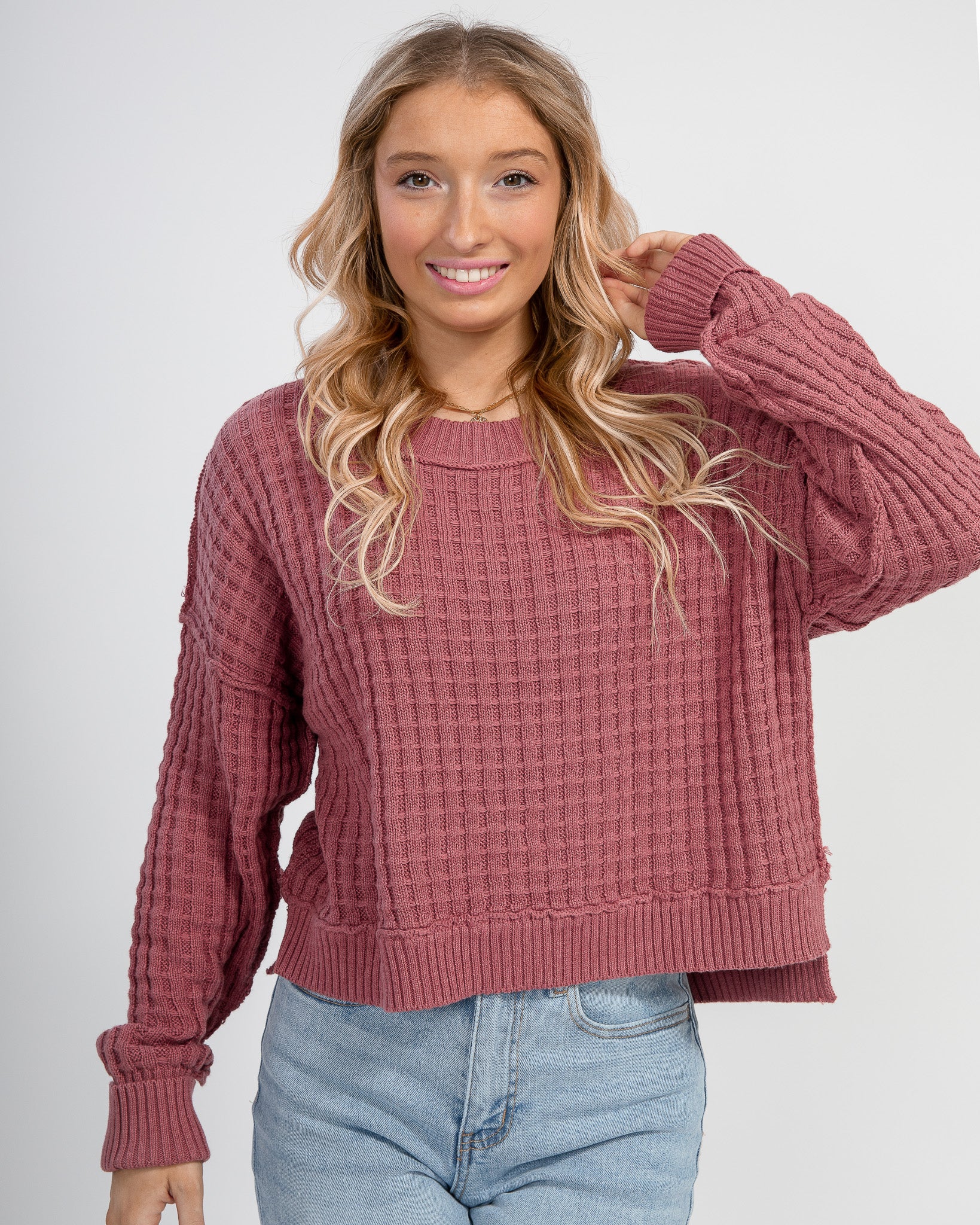 Smooth Sailing Sweater: Dusty Mauve