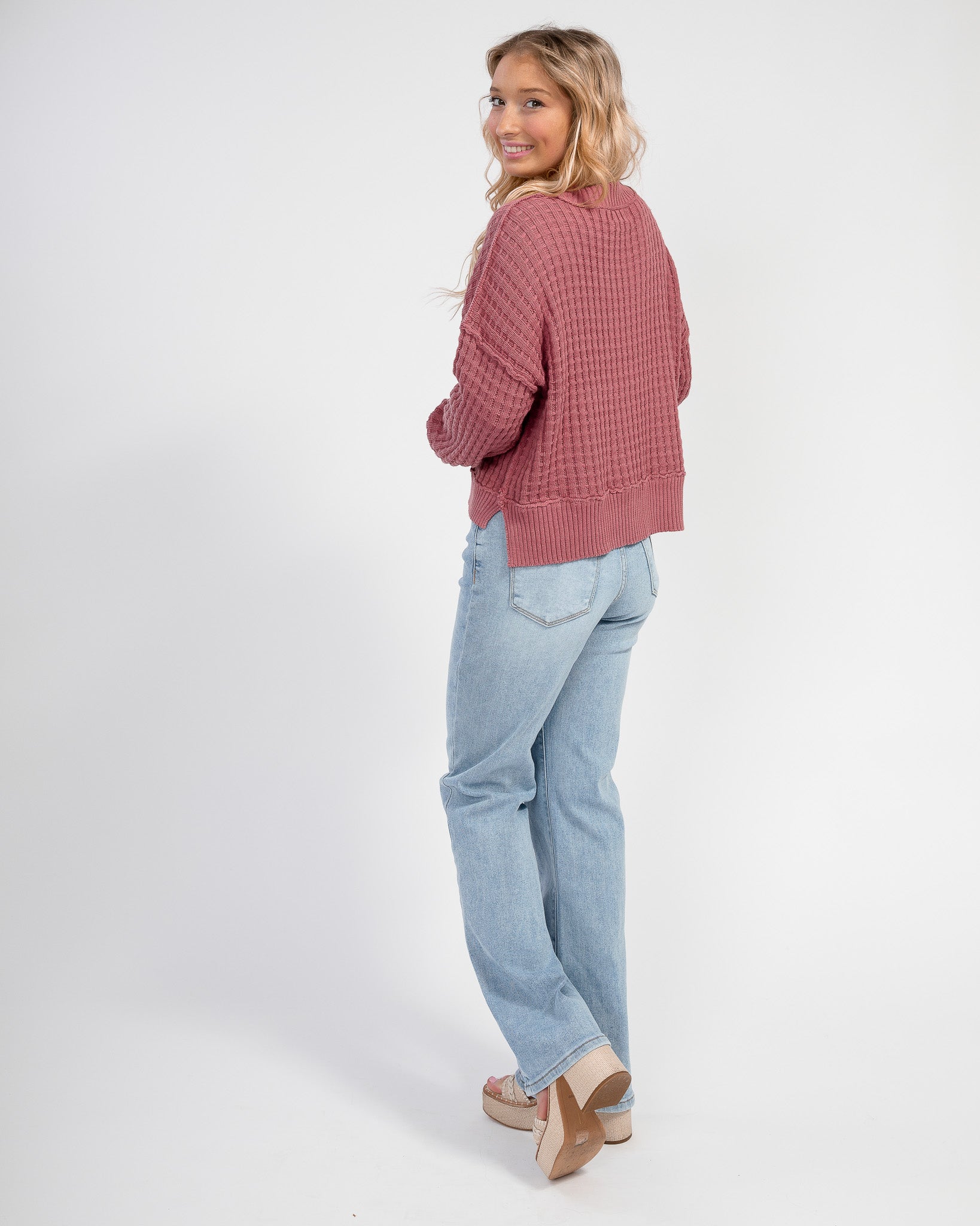 Smooth Sailing Sweater: Dusty Mauve