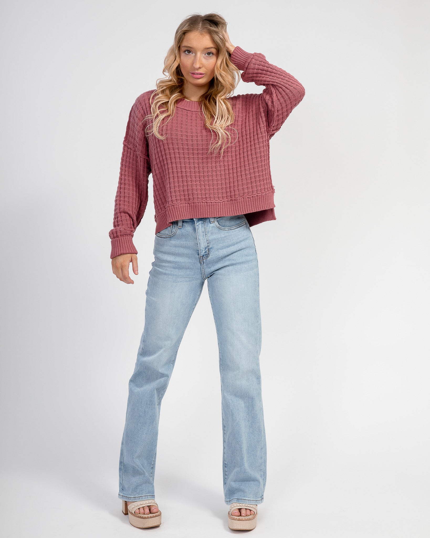 Smooth Sailing Sweater: Dusty Mauve