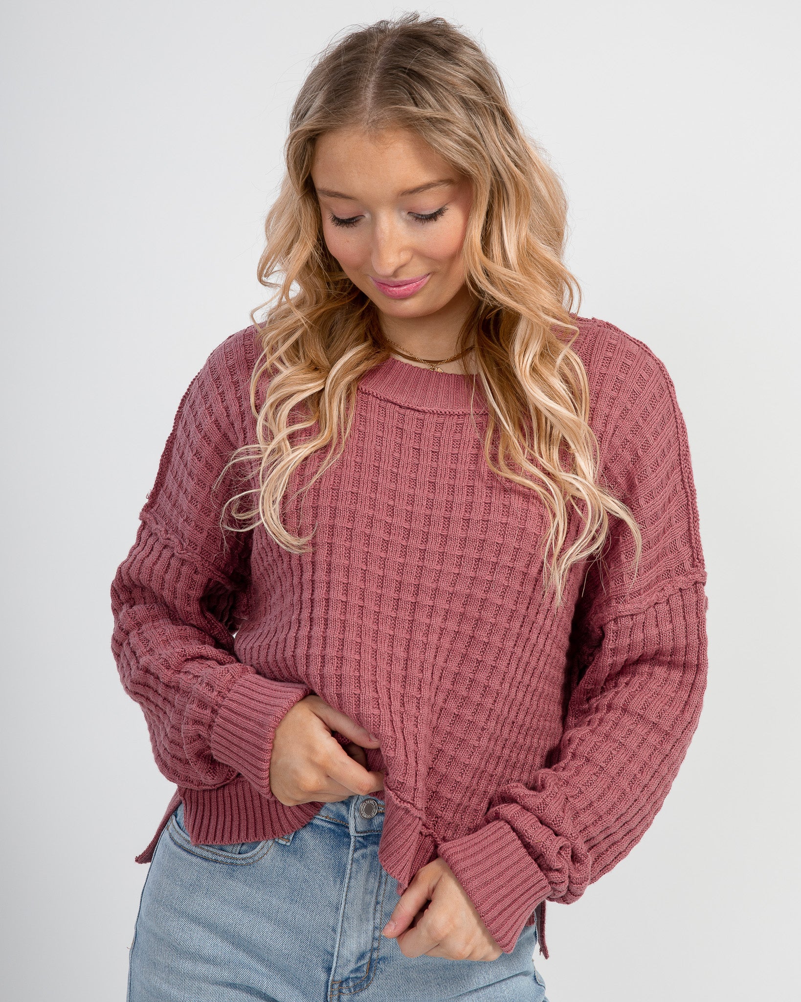 Smooth Sailing Sweater: Dusty Mauve