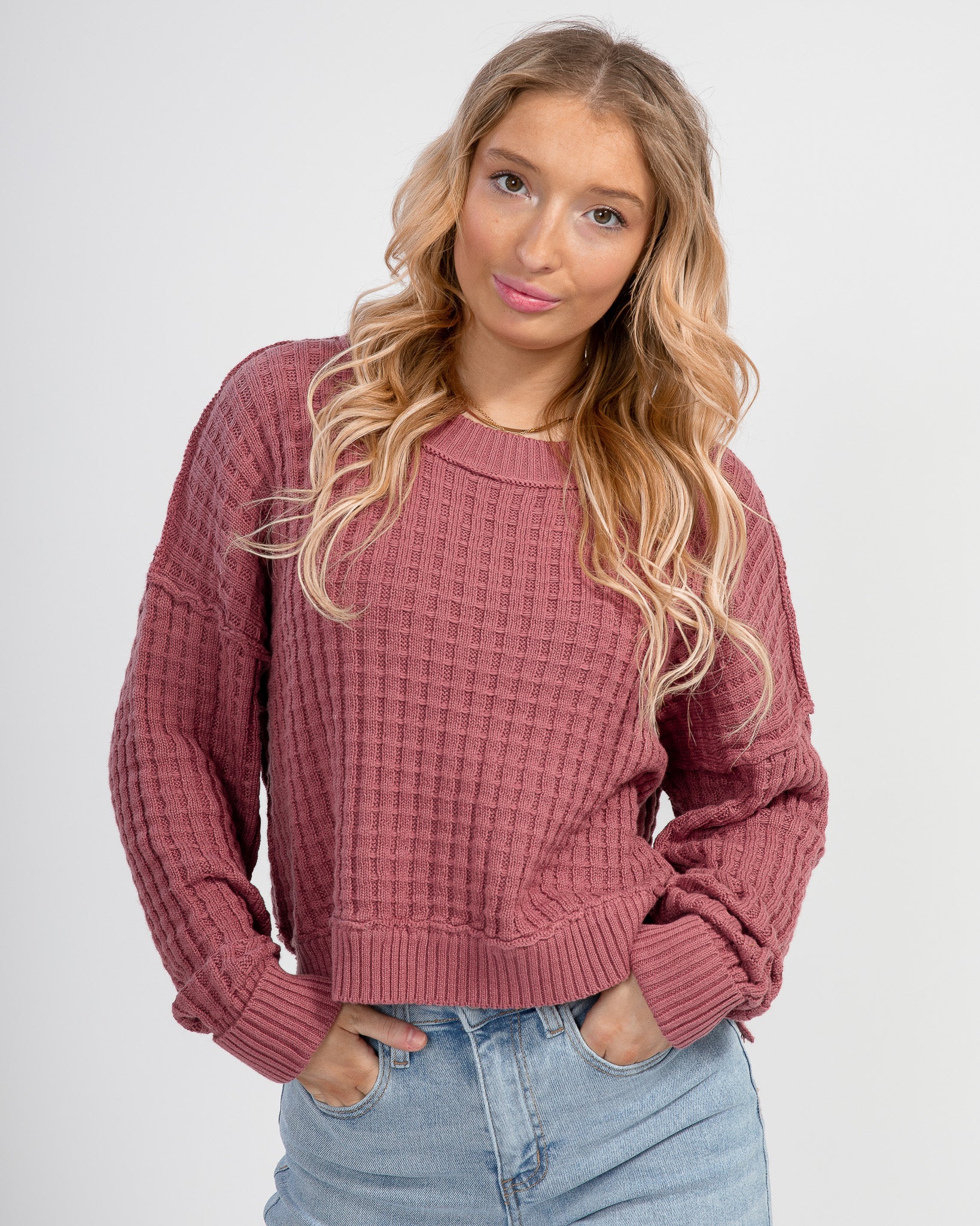 Smooth Sailing Sweater: Dusty Mauve