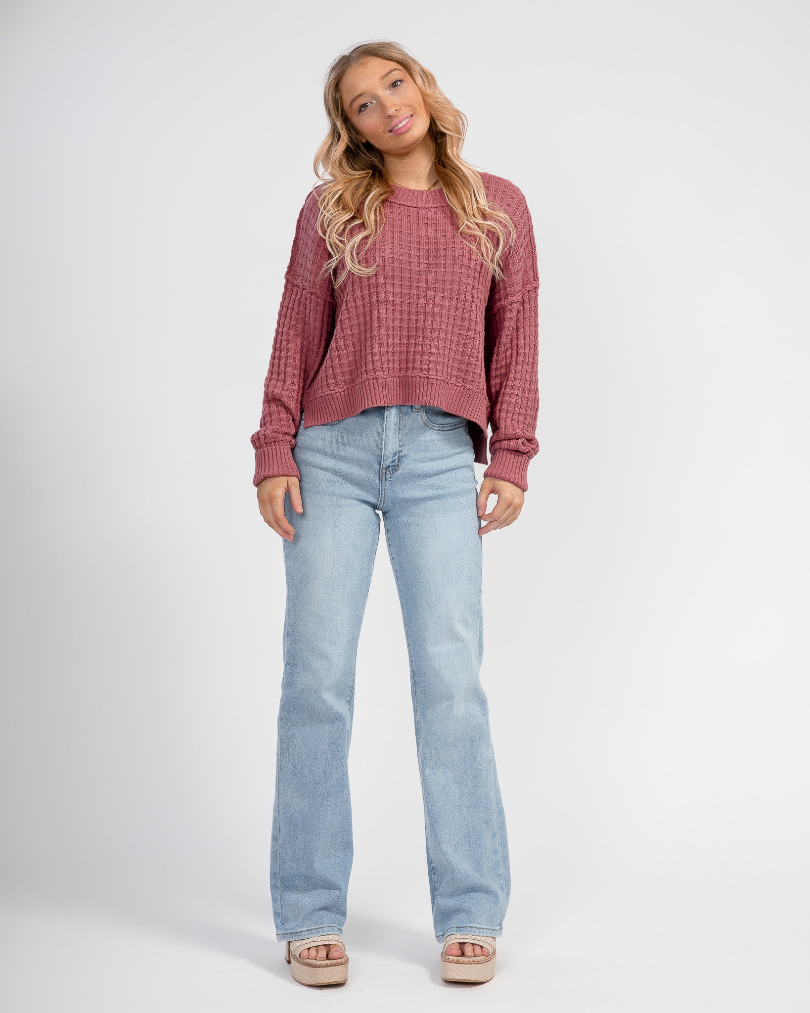 Smooth Sailing Sweater: Dusty Mauve